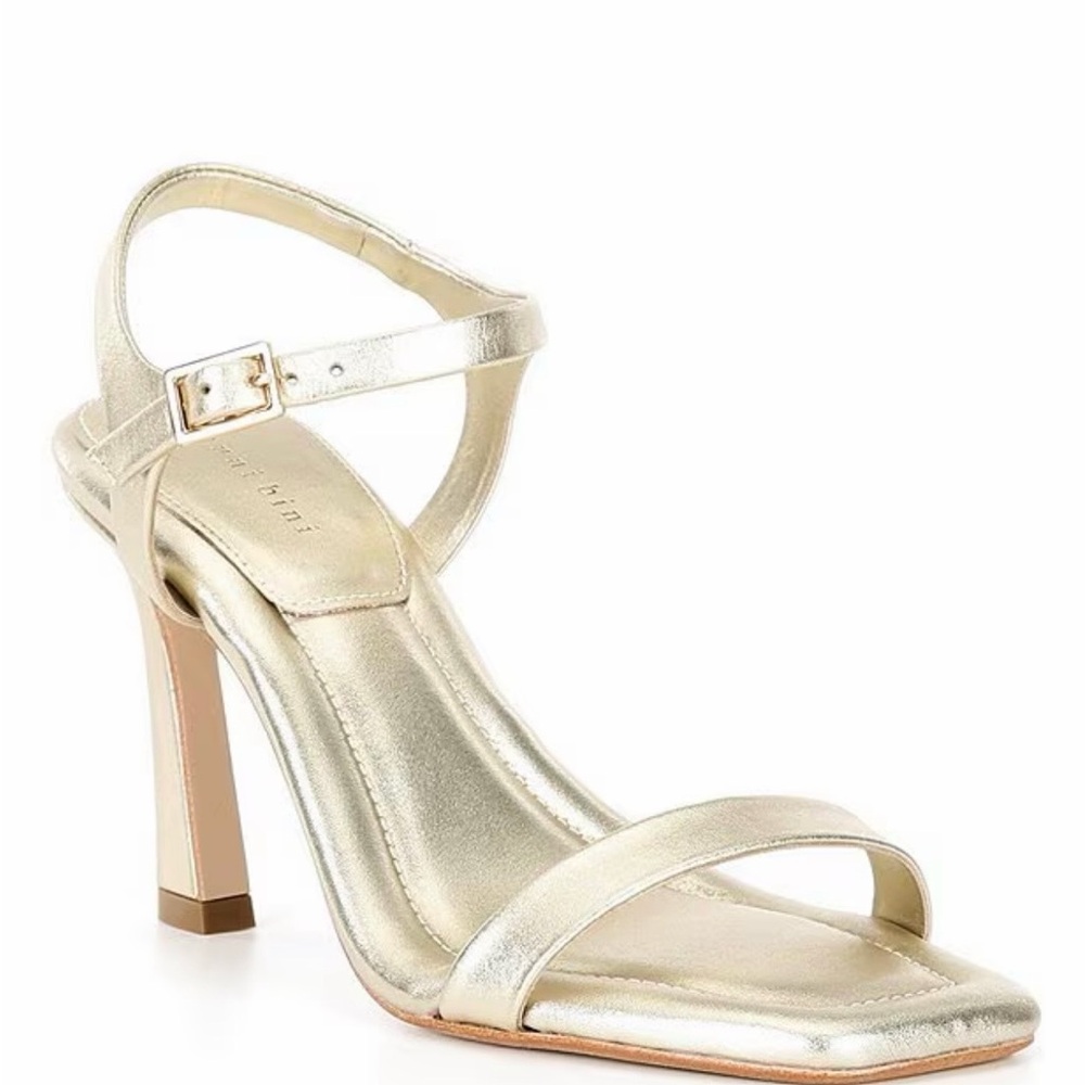 Gianni Bini Gold Metallic Ankle-Strap High Heel Sandals